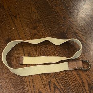 Unbranded belt real leather with beige canvas and metal snake
